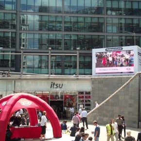 LED Screen on display at one of London's busiest train stations