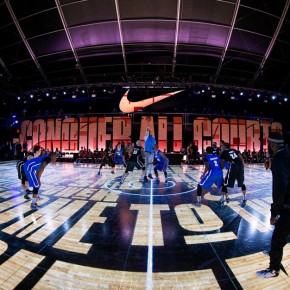 Entire LED floor built in NYC for Nike latest basketball project